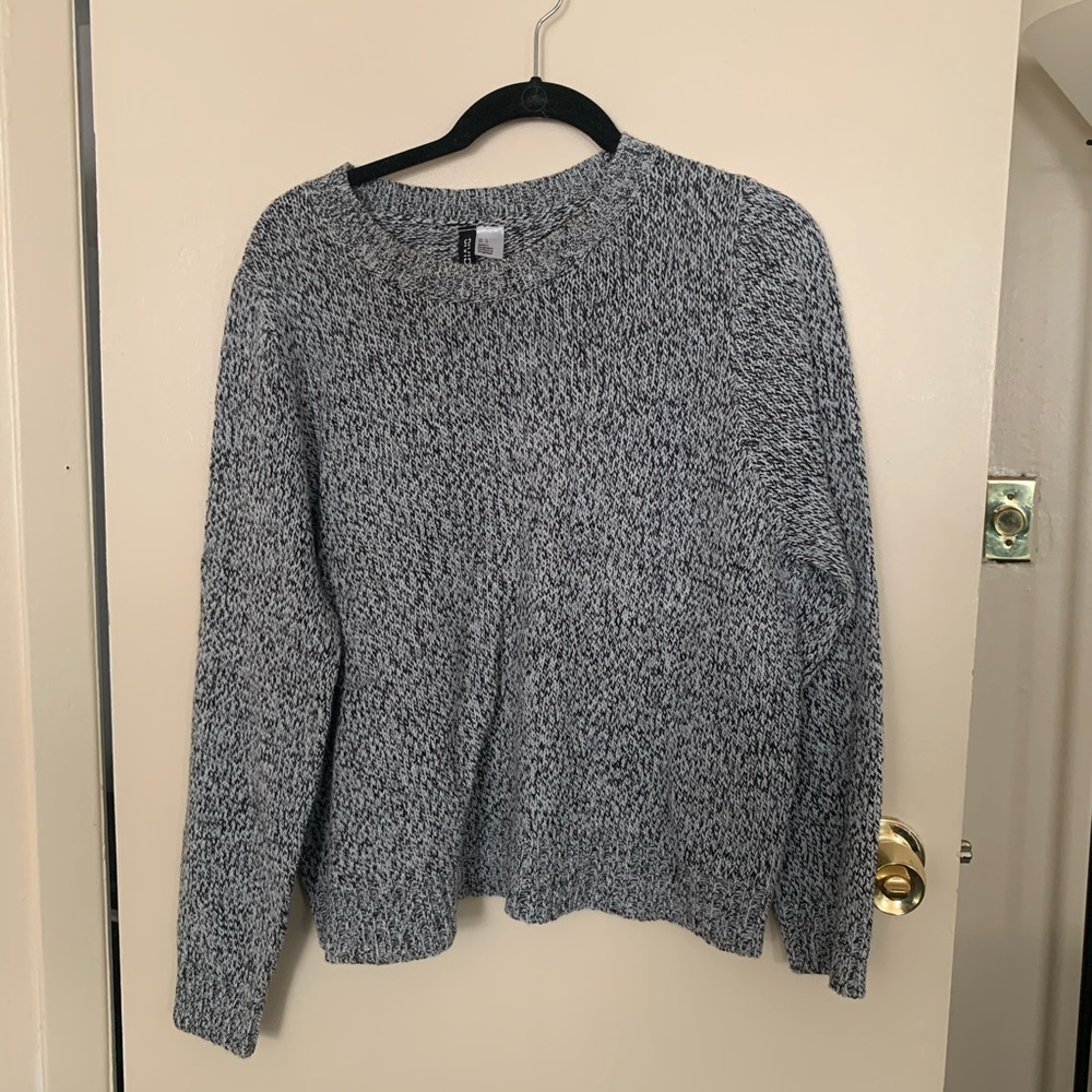 Black and white knit sweater